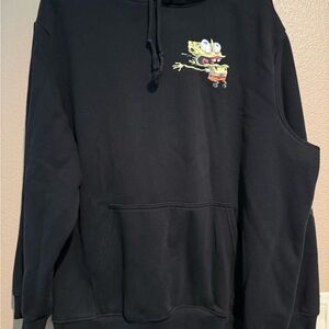 H&M Black Hoodie with Cartoon Graphic